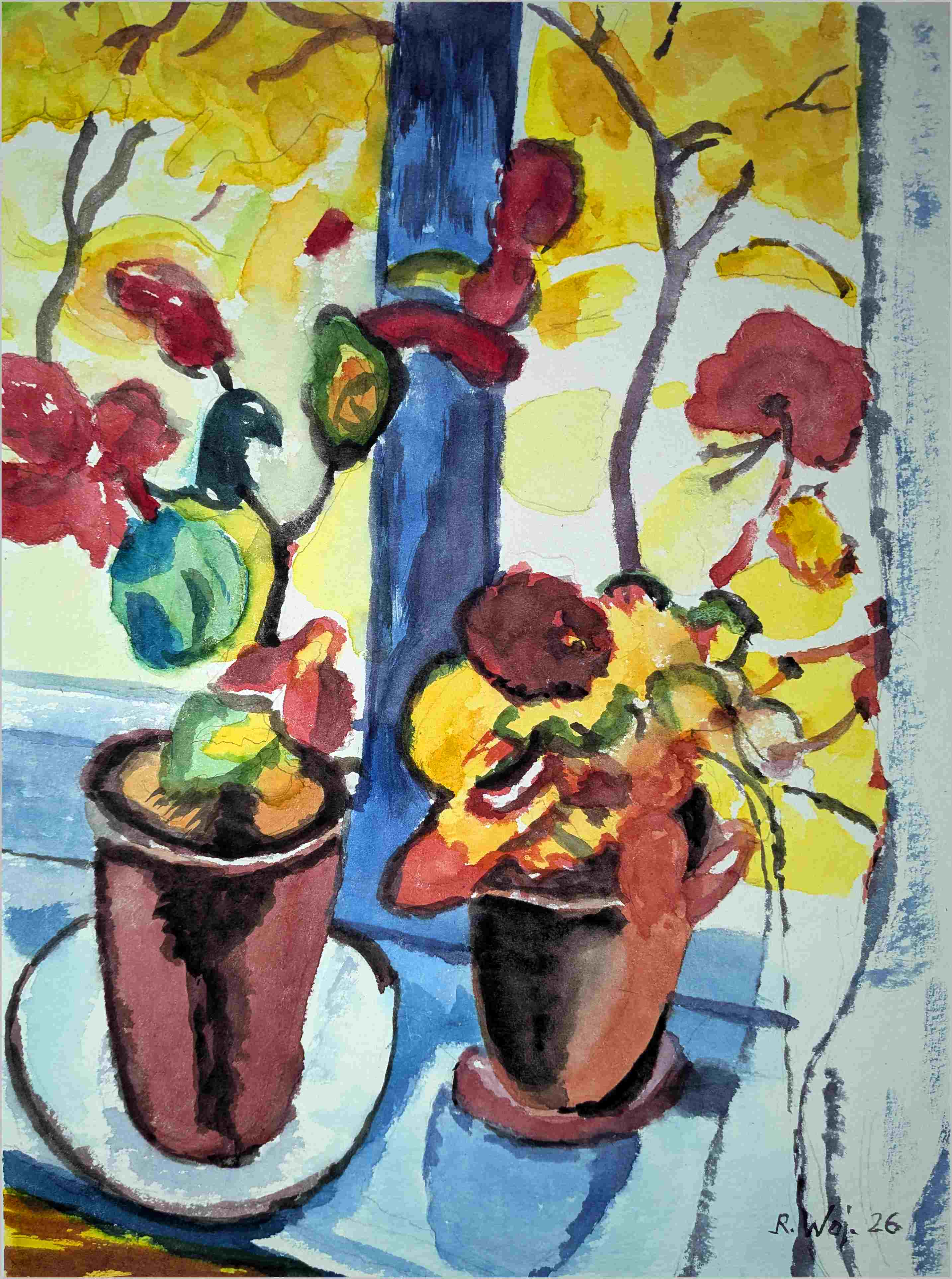   Blumen am Fenster nach Macke